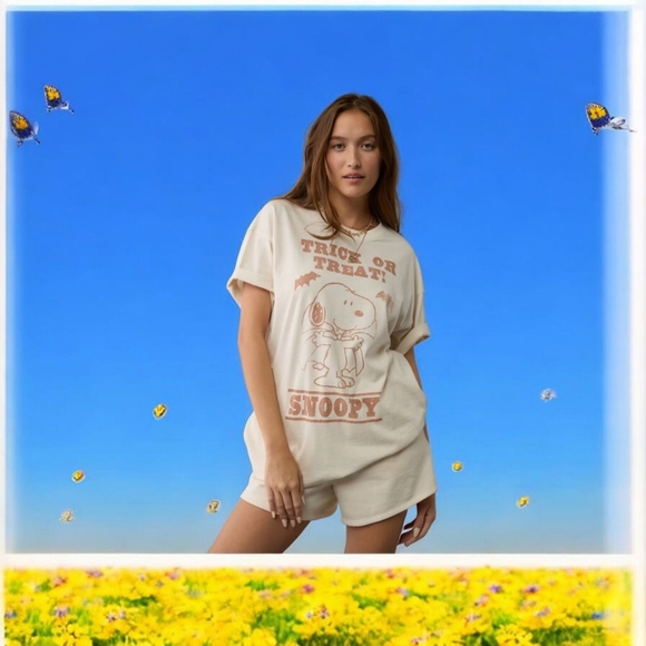 NEW! AE Comfy Oversized Snoopy Tee – Spooky & Cute! 100% COTTON size L/xl - Picture 3 of 10